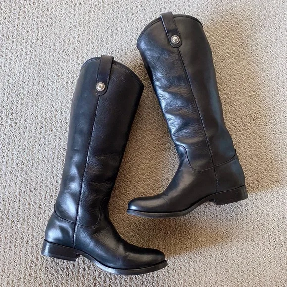 Frye black leather Melissa Button tall boot size 6.5 - Picture 2 of 13